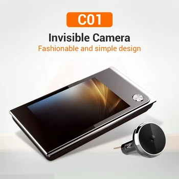 Escam C01 3.5 inch Digital LCD 120 Degree Peephole Viewer photo visual monitoring electronic cat eye camera  doorbell camera 1