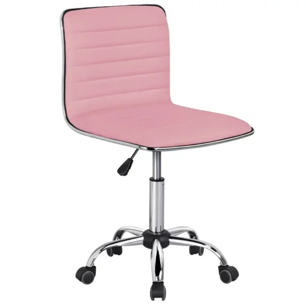 

Современное регулируемое офисное кресло без подлокотников из искусственной кожи, розового цвета