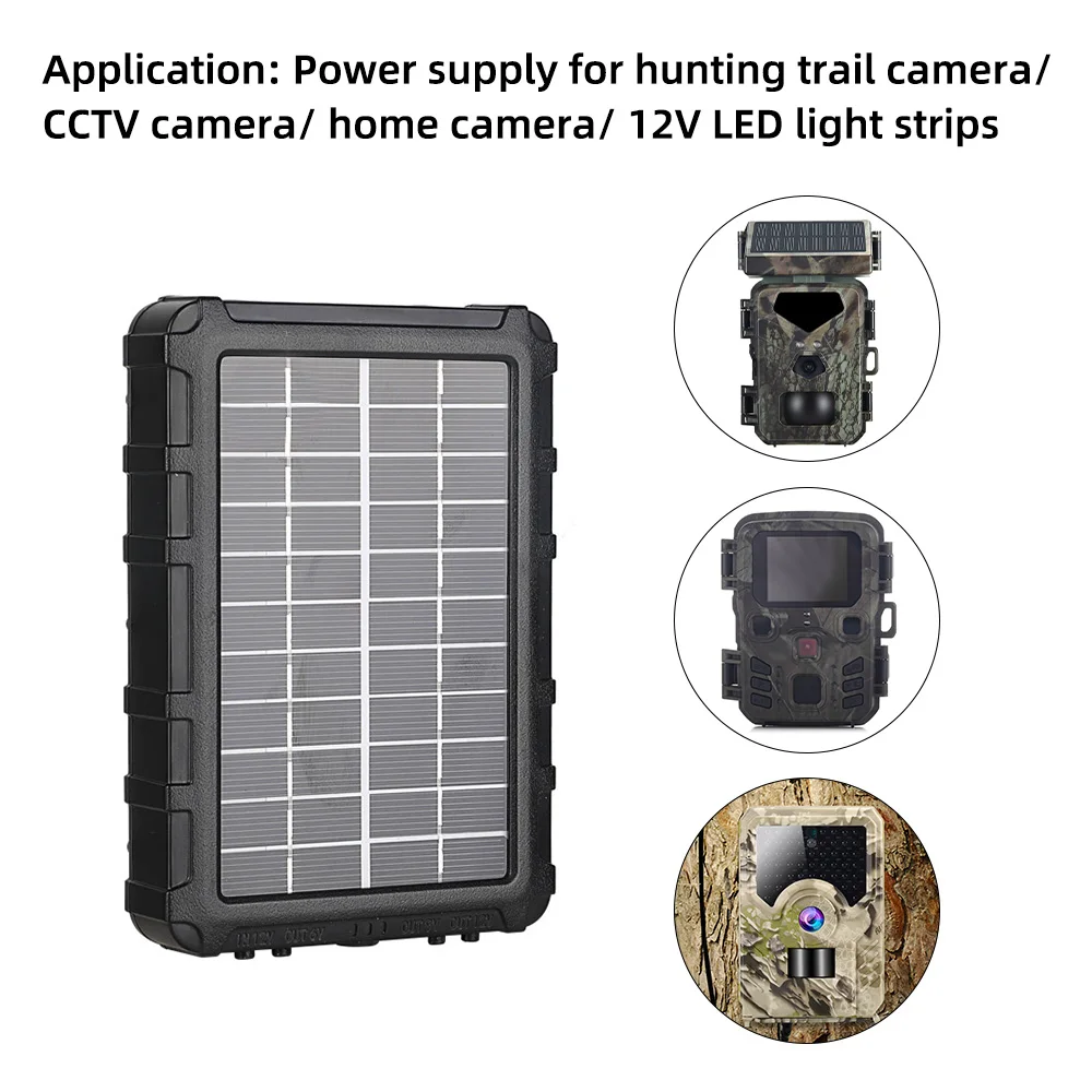 Trail Camera Solar Panel 4400mAh Rechargeable Solar Charger for Hunting Camera EU and US Plug Hunting Accessories