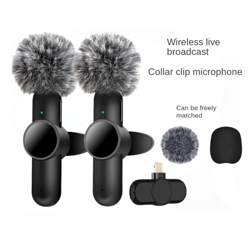 Wireless Lavalier Microphone Mini Portable Noise Reduction for iPhone Android