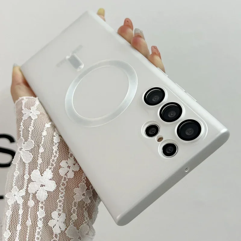Magnetic Phone Case with Camera Protection and Soft TPU Back Cover