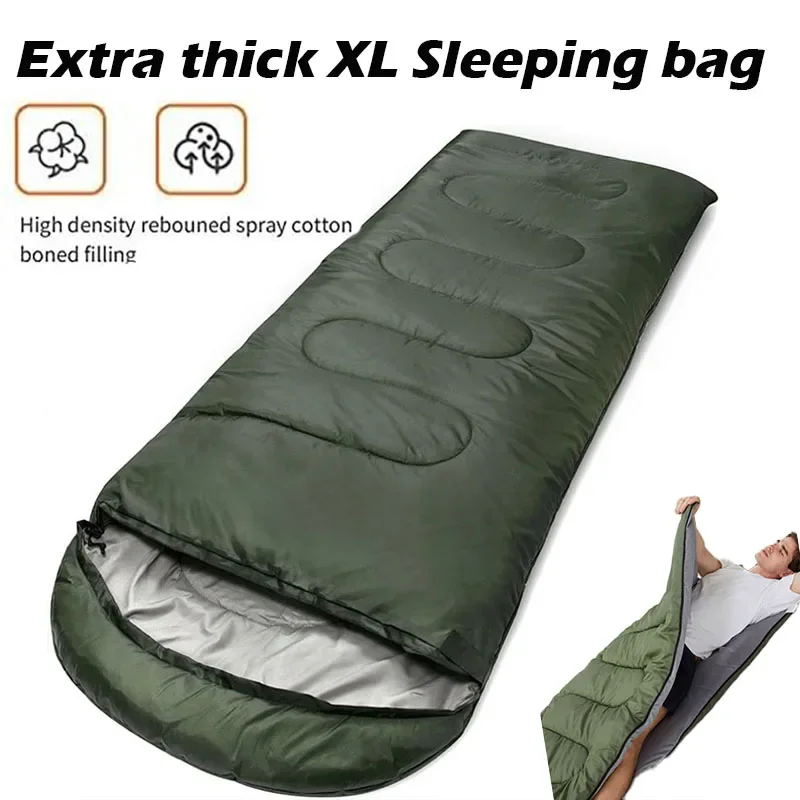 Extra thick XL Sleeping bag Large Wide Camping Sleeping Bags Portable Waterproof for Backpacking Hiking Warm Cool Weather sleeping bag