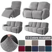 Recliner Sofa Cover Lazy Chair Solid Color Cushion Cover Sofa Cover 1/2/3/4 Seat Waterproof Leaf Texture Sofa 1