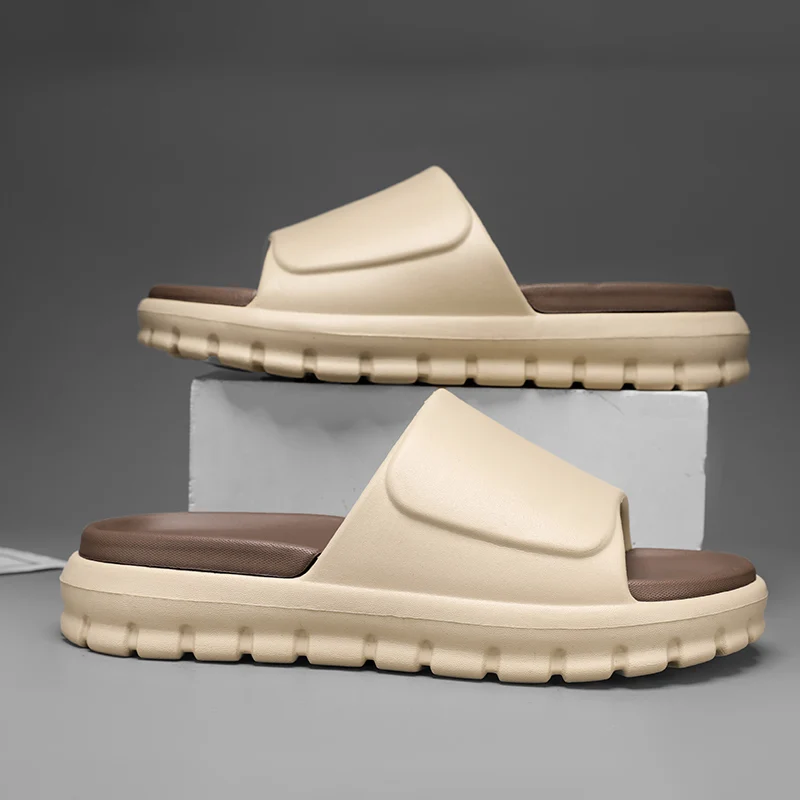 Summer New Men's Slippers Indoor Beach Sandals Outdoor Comfortable Soft Slides Flip-flops Men Women Bathroom Slippers Home Shoes — view 2
