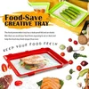 Food Preservation Tray BPA Free Reusable Stackable Food Tray Safety Plastic Food Refrigerator Storage Tray Keep Food Fresh Tray 2