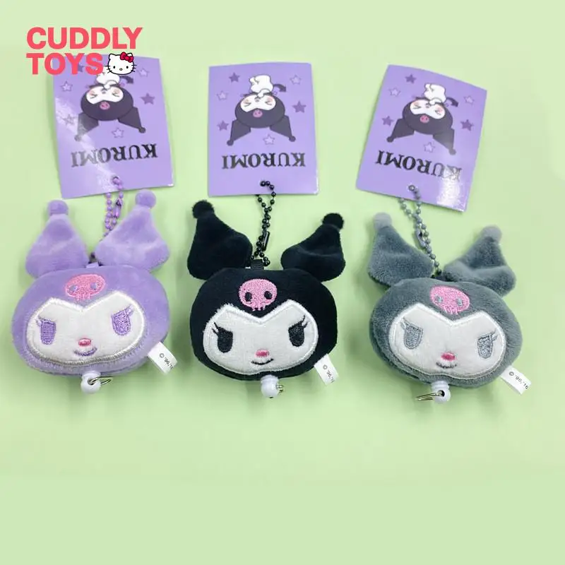 Sanrio Kuromi Plush Pendant Cartoon Bag Decoration Soft Pp Cotton Kawaii Kuromi Plush Keychain Pendant for Children Girl Gift