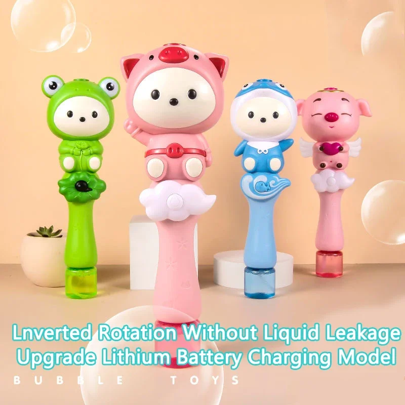 

Cartoon Little Sheep Handheld Bubble Machine Fully Automatic with Light Music Luminous Magic Stick Bubble Children's Toy