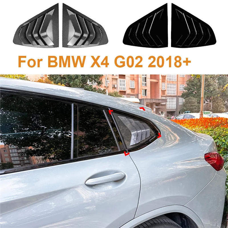 

2018+ For BMW X4 G02 car Rear Window Shutter Cover Trim Tail Window Louver 2 Side Vent Trim Protector stickers Auto
