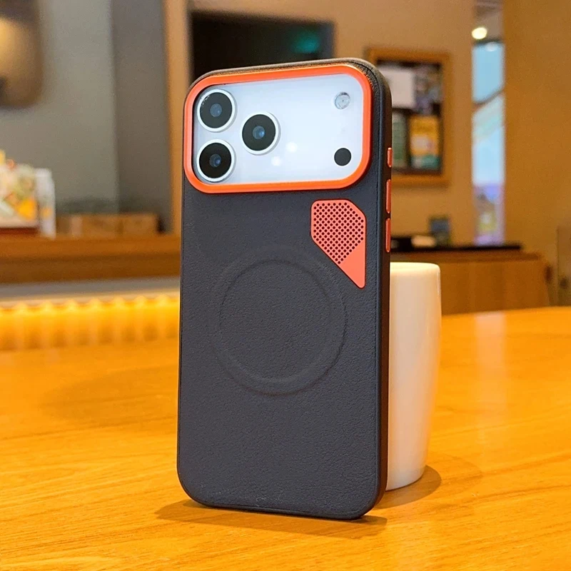 Enhanced Magnetic Phone Case with High-Quality PU Leather and CPU Cooling for Business Professionals