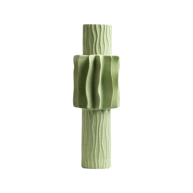 

Modern minimalist ceramic vase ornaments, green flower ware, home soft decoration, sample room creative accessories