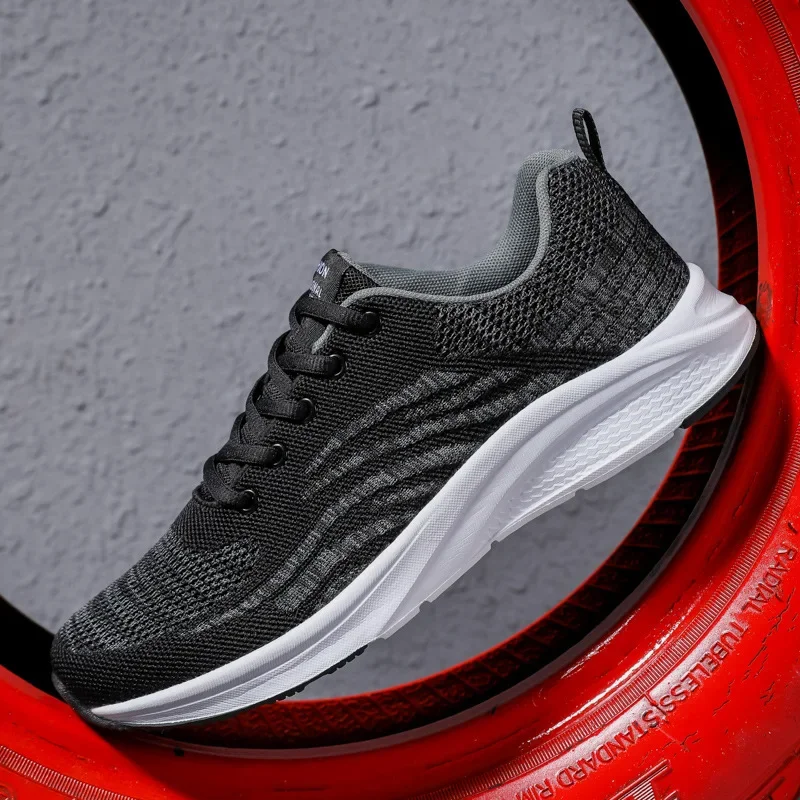 

Мужская обувь размера плюс, сезон весна-лето 2024, сетчатые туфли, черные теннисные дышащие кроссовки, мужские кроссовки для бега, скейтборда