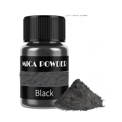 Vibrant Pearlescent Mica Powder Pigments for DIY Crafting - 24 Color Set (Black)