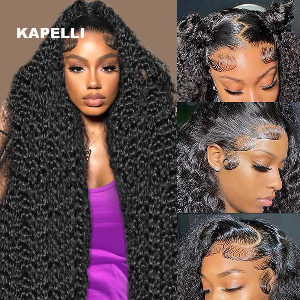 Human Hair Bundles Deep Wave Bundles Human Hair With Closure Curly Brazilian Hair Weave 3/4 Bundles With HD Lace Frontal Closure Extensions human hair bundles