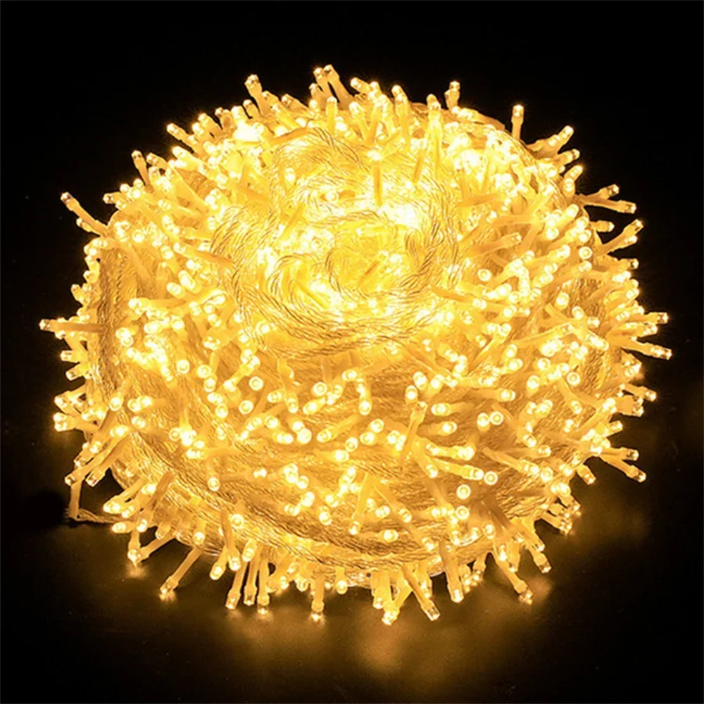 thumbnail image 4 of Guirnalda de luces LED navideñas de 100 m, 200 m y 300 m, para bodas, fiestas, vacaciones, resistente al agua, para jardín, con luces parpadeantes, 4 of 5