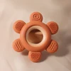 hot sale Baby wooden teether flower silicone teether Food Grade Safe Teether with wooden ring  Toy Teething gift 5