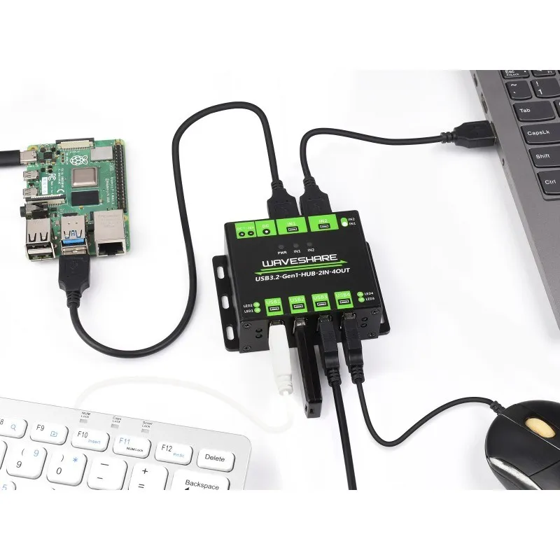 Industrial Grade Usb Hub Portas a Portas Usb até 5gbps Multi Proteção Switchable Mac Windows Portas - Imagem 5