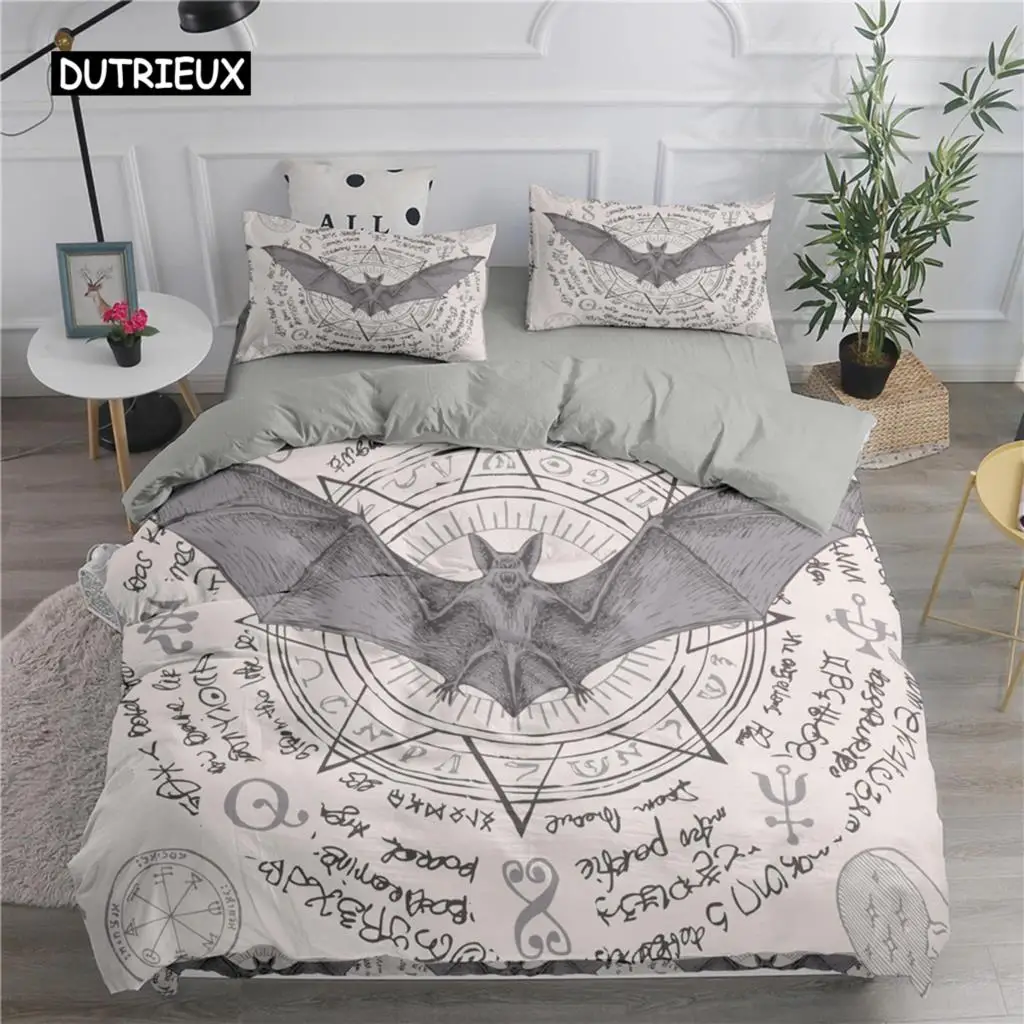 

Halloween Flying Vampire Bedding Set Bats Duvet Cover Witchcraft Magic Comforter Cover Single Double King Polyester Quilt Cover