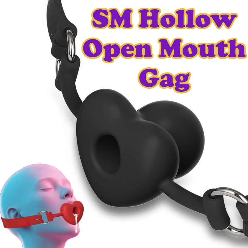 Silikon Hohl Offener Mundknebel Bondage Mund Ballknebel Orale Fixierung Fesseln SM Fetisch Sklave Spiel Erwachsene Sexspielzeug für Paare 18+