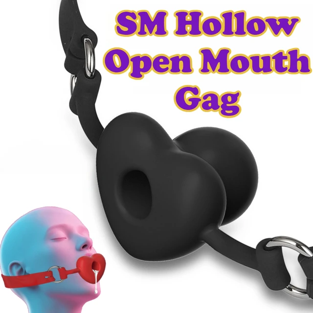 Silikon Hohl Offener Mundknebel Bondage Mund Ballknebel Orale Fixierung Fesseln SM Fetisch Sklave Spiel Erwachsene Sexspielzeug für Paare 18+