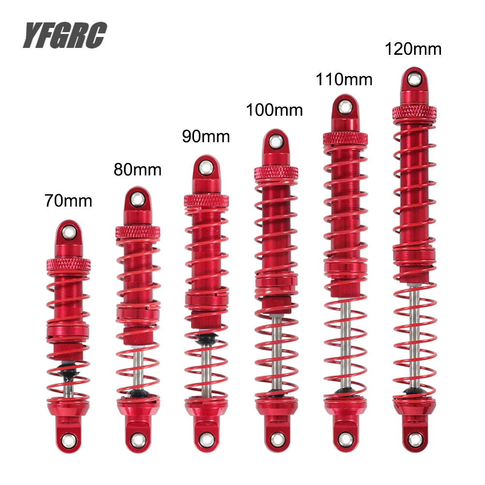 1/10 RC Crawler Car 4pcs Dual Spring Aluminum Shocks Red 70mm 80mm 90mm