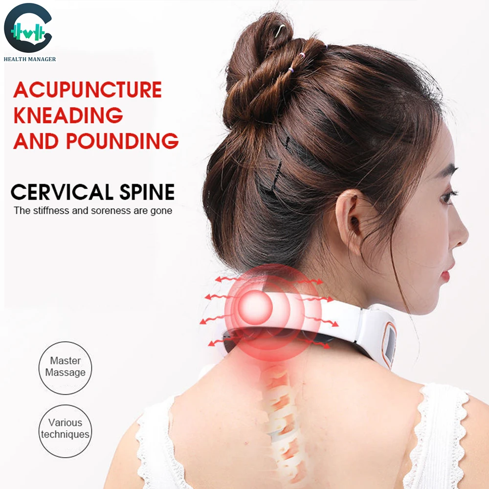 

【Health Manager】Smart Electric Neck Massager Shoulder Pulse Massager Kneading Wireless Heat Cervical Vertebra Relax Pain Relief