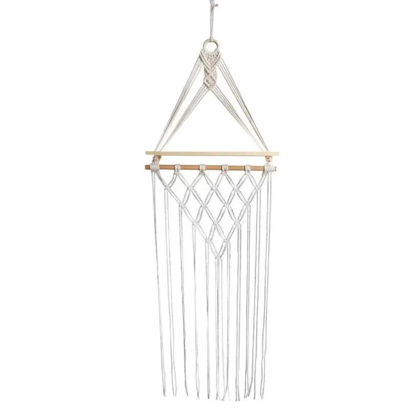 

Photo Display Wall Decor Macrame Tapestry Shelves For Photo Display Cute Wall Ornament With LED Light 20 Wooden Clips