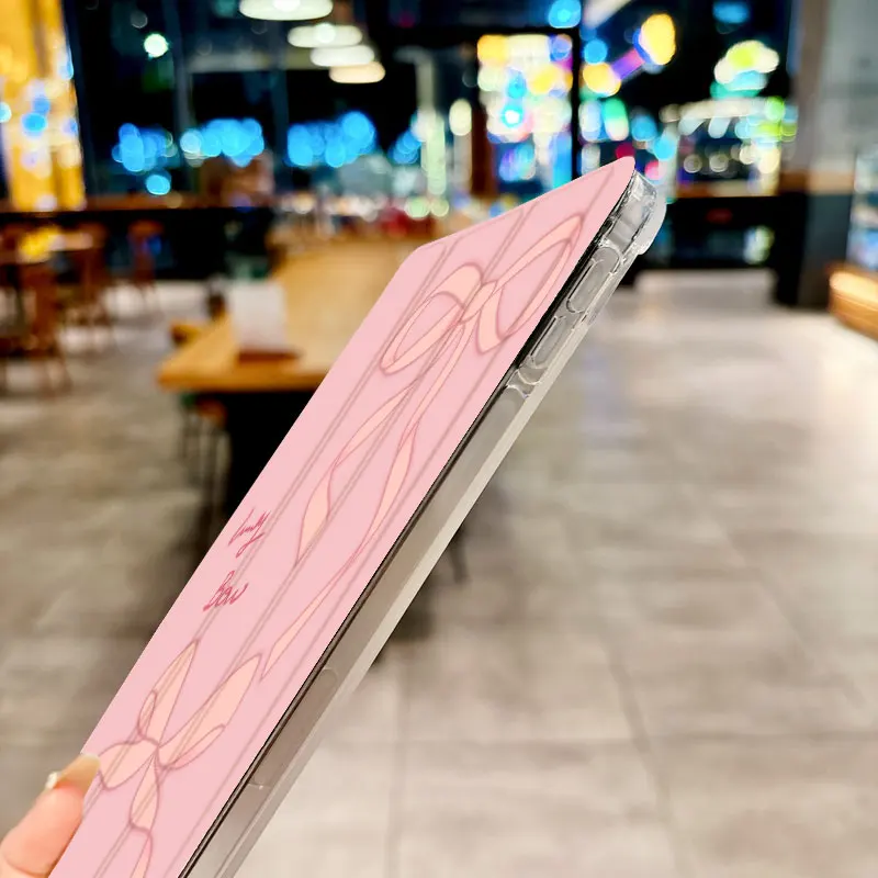 Charming Pink Bow Tablet Case with Anti-Drop Protection