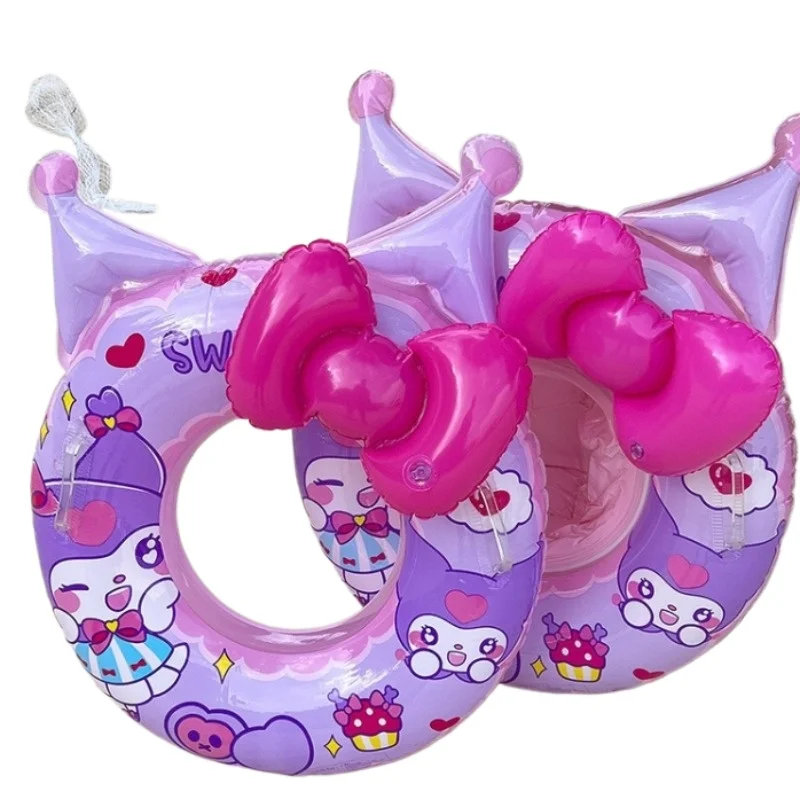 

Sanrio Printed Kuromi Cute HelloKitty Kawaii My Melody Swimming Ring Thickened Anti-rollover Lifebuoy Water Floating Ring Gift
