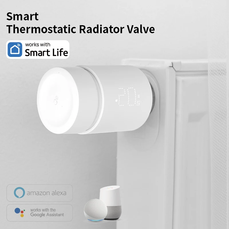 Smart Thermostat Thermostatic Valve Controller Temperature Controller Tuya Smart ZigBee Radiator Actuator Head TRV Zigbee Tuya Thermostatic Radiator Valve Remote Temperature Controller Alexa Google