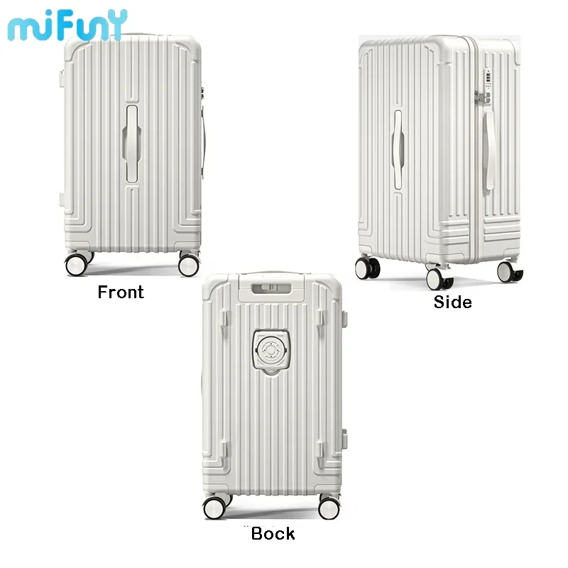 Mifuny Korean Style Luggage ABS Trolley Case Large Capacity Travel Case Business Boarding Case USB Suitcase Neutral Password Box