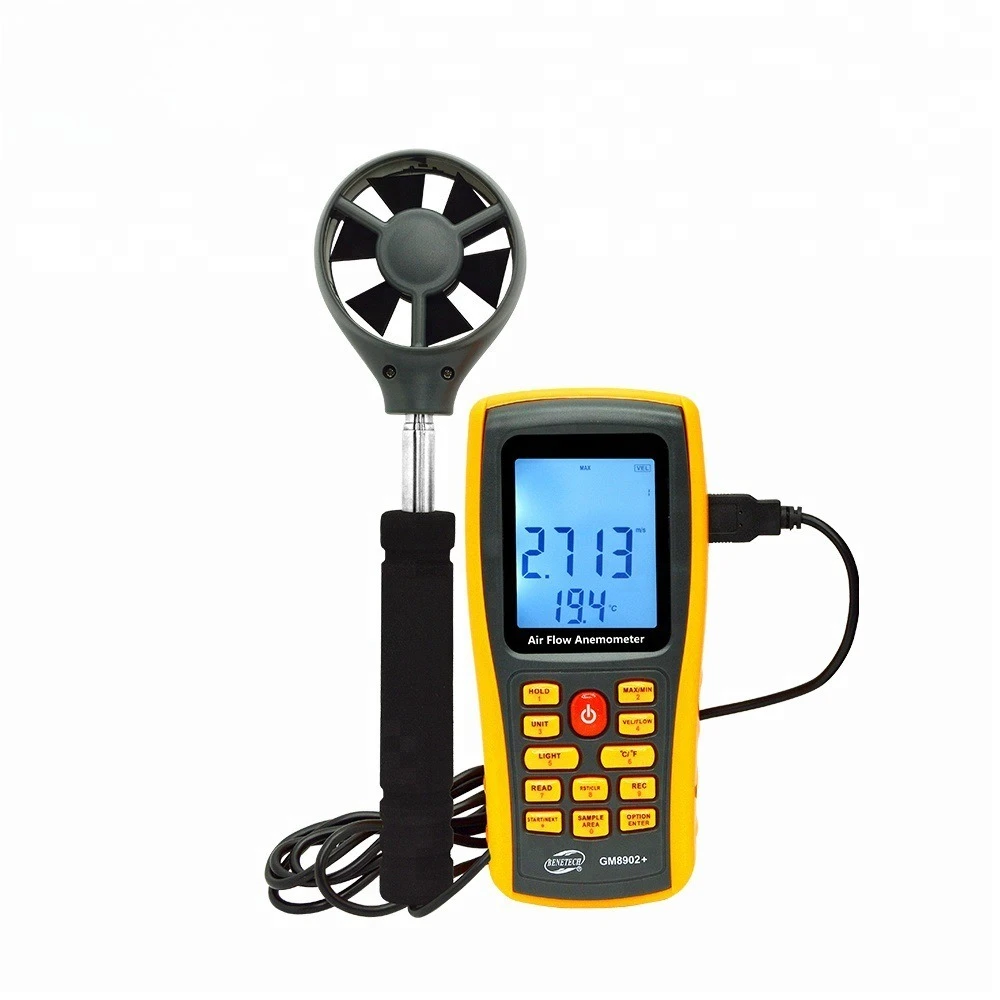 2026 휴대용 디지털 풍속계, 풍속계, 고정밀 풍속 및 온도 측정기 GM8902 pro