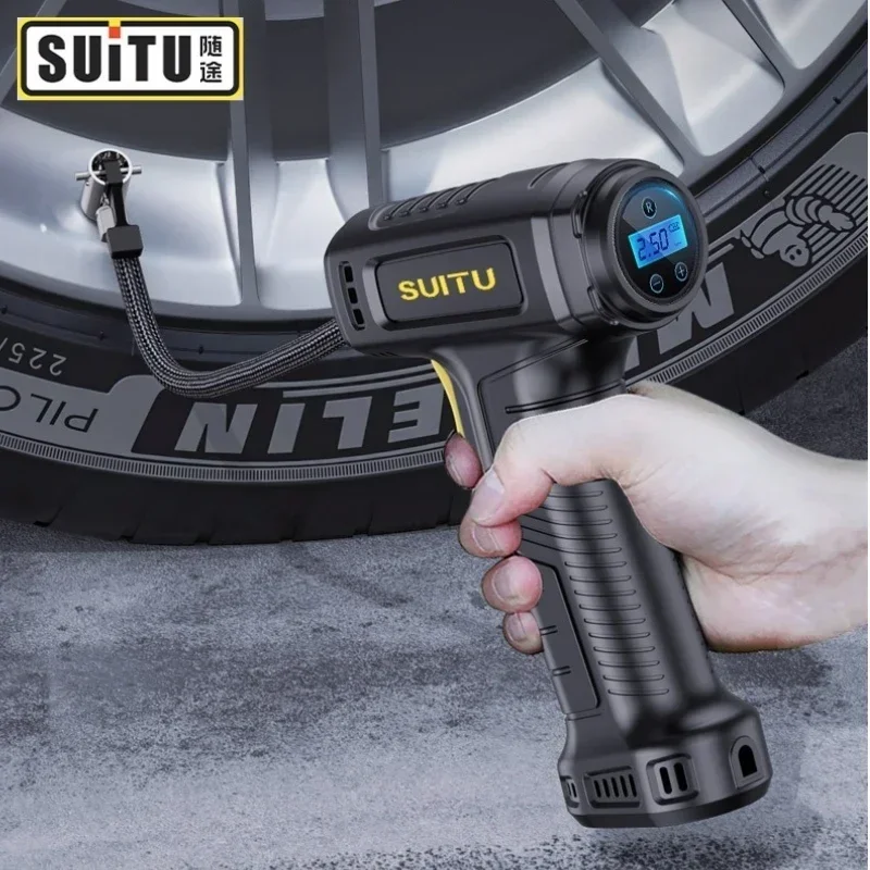 120W Handheld Air Compressor Wireless/Wired Inflatable Pump Portable Tire Inflator Digital for Car Bicycle Balls air pump bike pump bicycle pump bike tire inflator ball pump