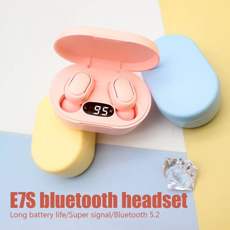 Tws e7s bluetooth 5 0 fone 2200mah charging box wireless headphone 9d