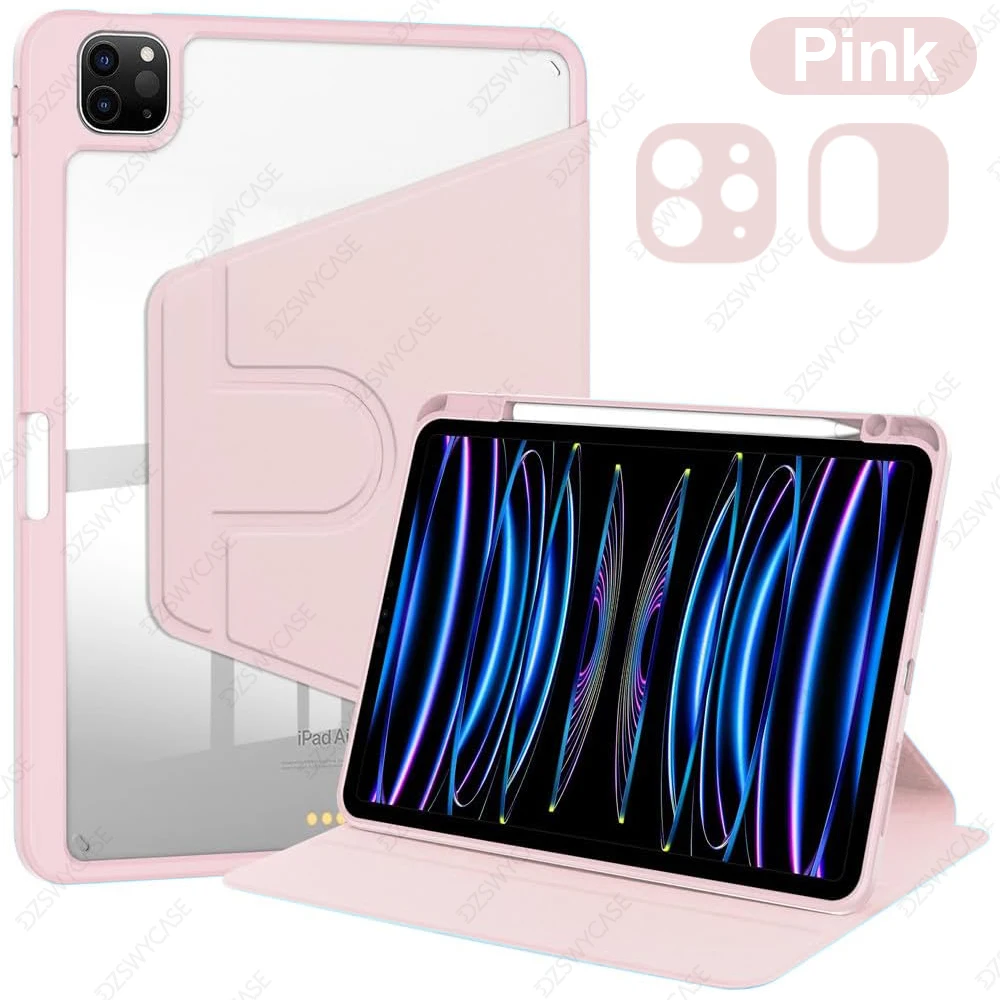 Premium Rotating PU Leather Tablet Case with Built-in Pencil Holder