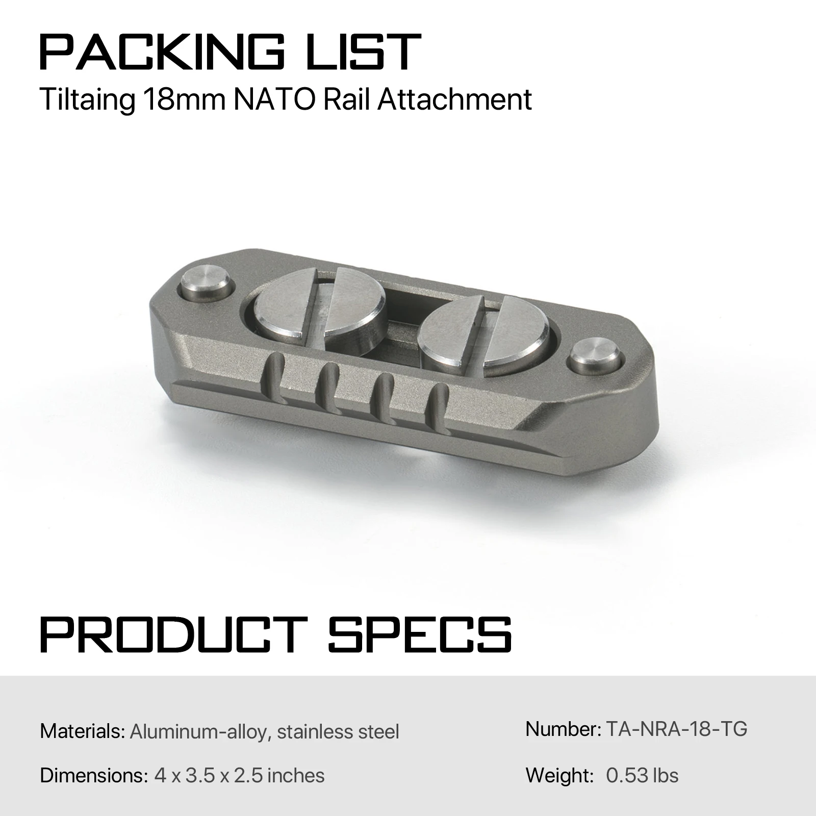 TILTA NATO レール アダプター アクセサリー TA-1420-NTR4 1/4