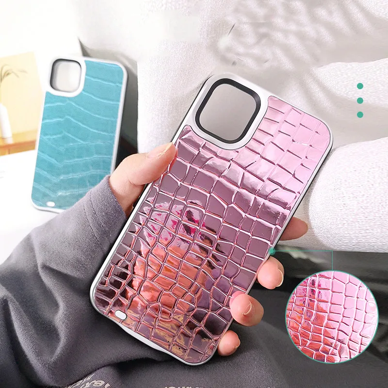 Чехол из искусственной кожи крокодила для iPhone 11 Pro Max power bank 12 Mini Smart battery charger case |