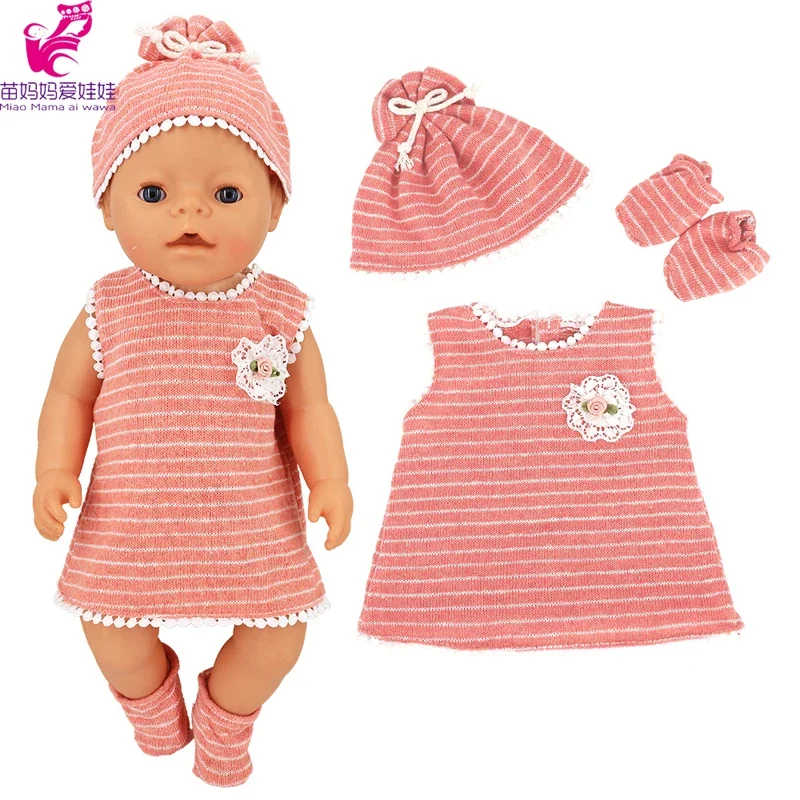 Vestiti per bambole 40 Cm vestiti per bambole Set tuta di lana cappello  calzino adatto per vestiti per bambole appena nate da 17 pollici