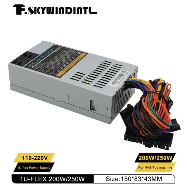 Mini PSU คอมพิวเตอร์ 1U 200w 250W 300W AIO Flex NAS POS ขนาดเล็ก 1u 200W ATX PSU 110V 220V Server Desktop Power 1