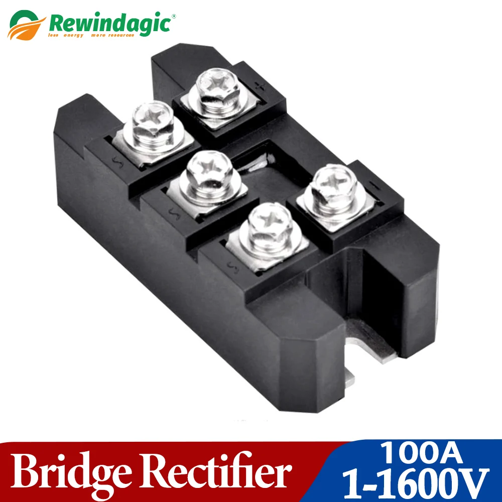 Retificador Preto da Ponte do Diodo Monofásico Poder Superior para o Vento Gerador do Ímã Permanente Ampère 100a 1600v 100a1600v 1pc