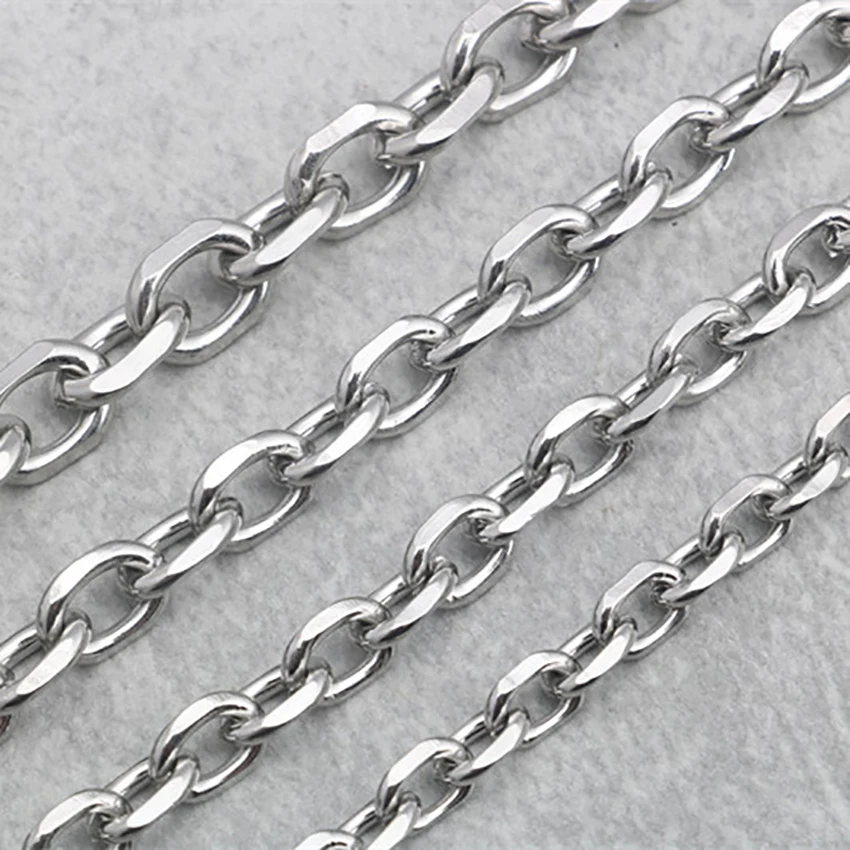 Stainless Steel Necklace Fashion Stainless Steel Batch Angle Chain Coarse Batch Angle O Word Cross Chain Necklace Clavicle Jewelry Gift