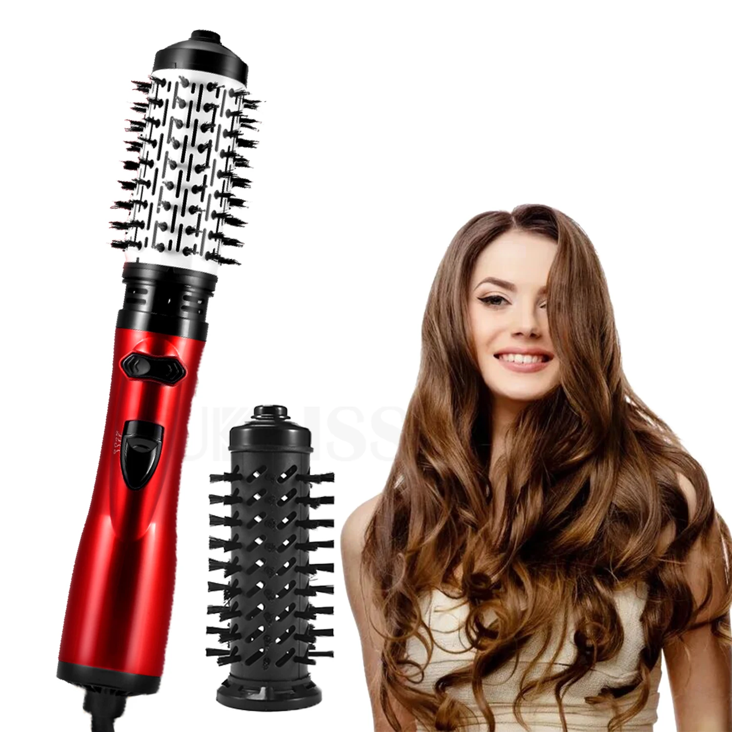 

UKLISS Hair Dryer Brush 2 In 1 Hot Air Spin Brush Curling Straightening Styling Auto-Rotating Ionic Round Blow Dryer Volumizer