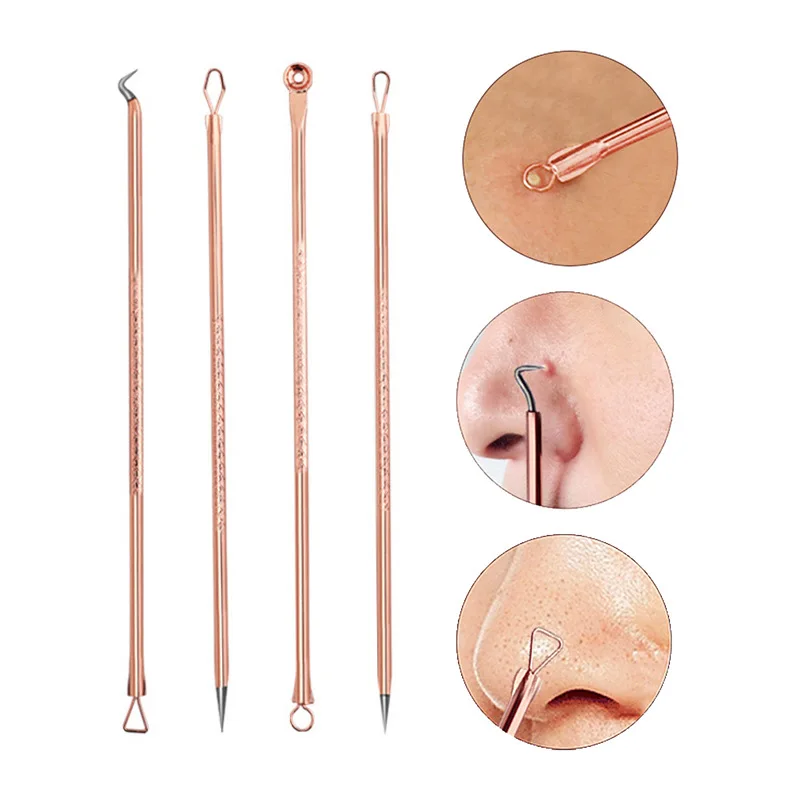 

2022 Blackhead Acne Set Beauty Needle Acne Needle Pimple Pin Stainless Steel Four-Piece Set Pimple Needle Acne Removal Tools
