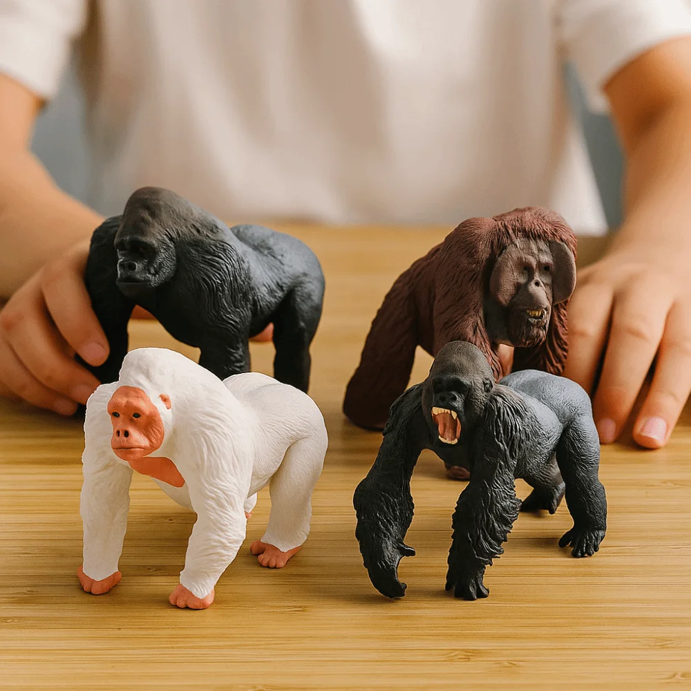 PVC Simulated Solid Animal Model Realistic Statue Simulation Gorilla Animal Toy Sensory Toy Ornament Chimpanzee Action Figure