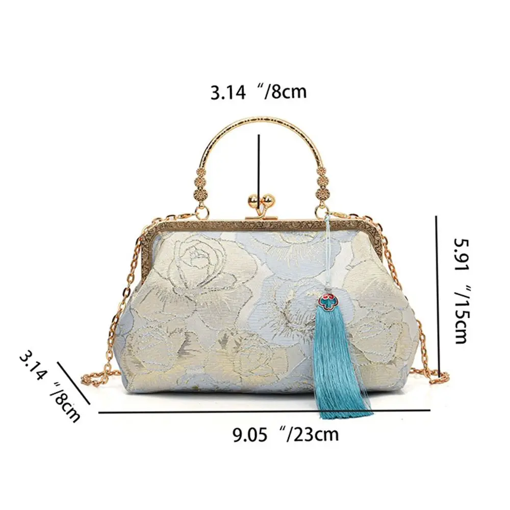 Cheongsam Accessories Embroidery Banquet Bag Wrist Bag Large Capacity Ladies Clutch Bag Shoulder Bag Crossbody Bag Hanfu Handbag