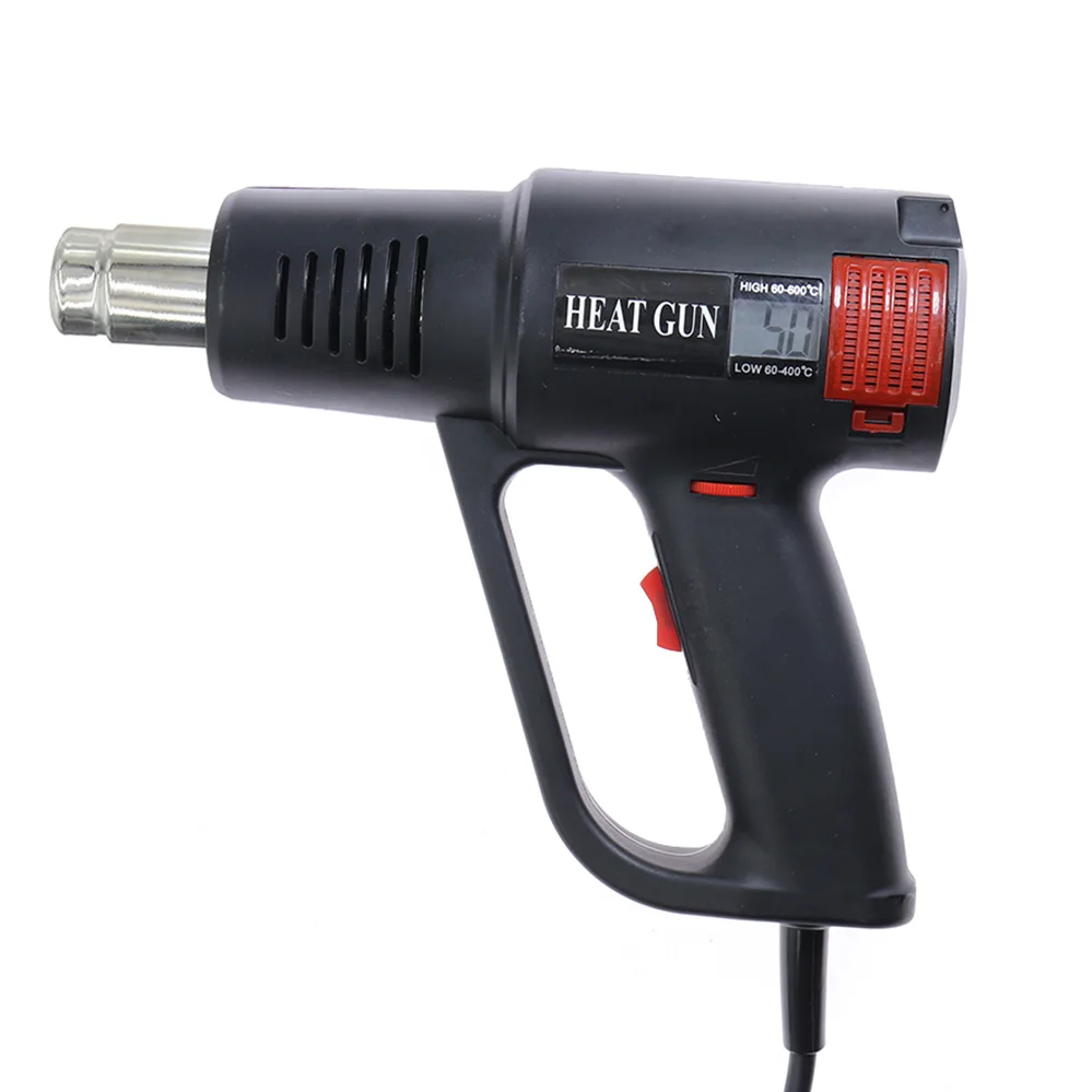 

Hot Air Gun 2000W High Quality Black Digital Display Knob Type Power Hair Dryer Shrink Wrapping Thermal Car Film Repair Tool 220