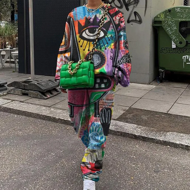 

Комплект из двух предметов африканская одежда Новые африканские Дашики модный костюм с принтом Свитшот брюки супер эластичная ткань для женщин