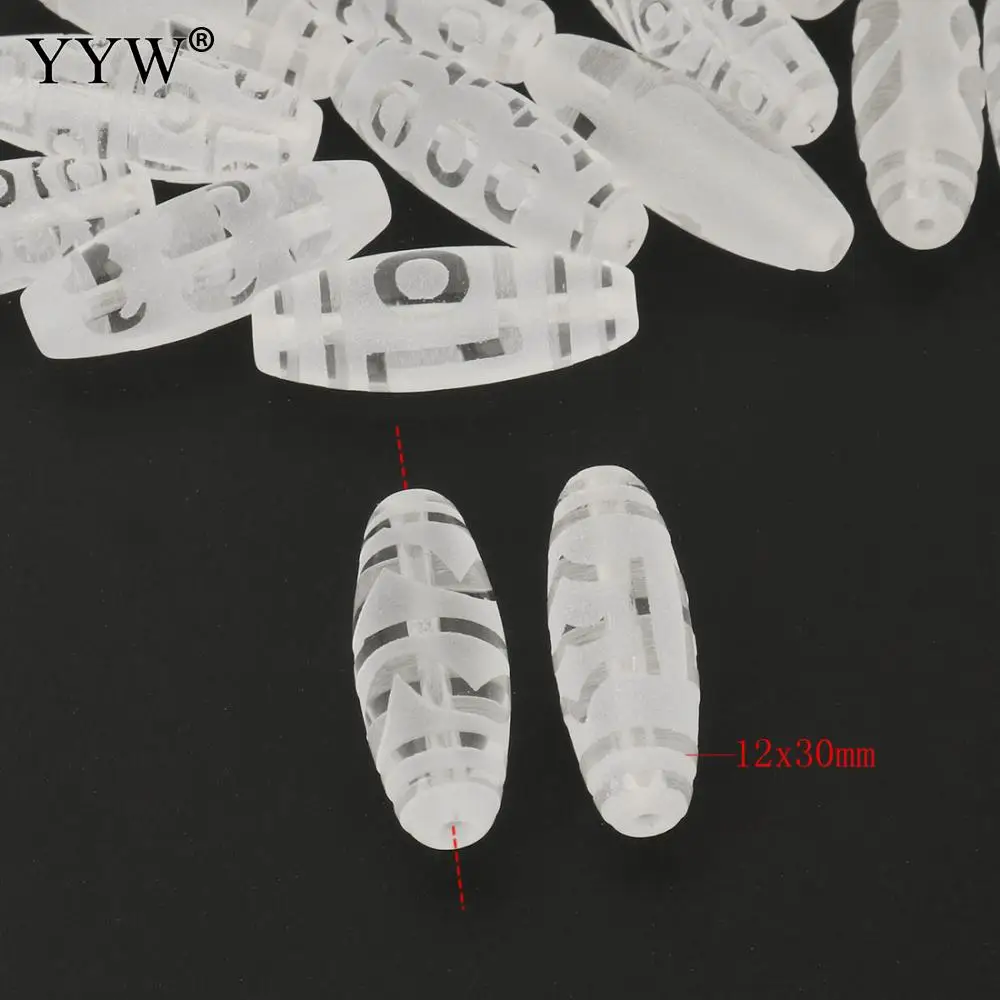 1PC White Crystal Natural Clear Quartz Beads For Bracelet Jewelry Making Frosted Tibetan Dzi Beads Kuanyin Ruyi 12x30mm/12x38mm