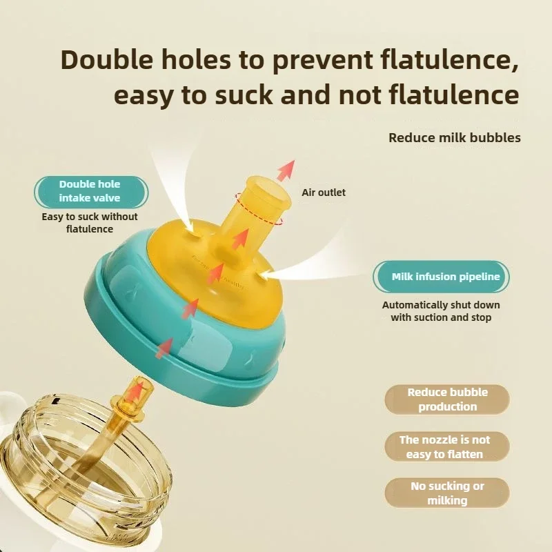 Baby Bottles Silicone Nipple Water Bottle Training Protect Teeth Feeding Bottle Drop Resistant One For Three Uses 300ml