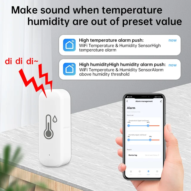 Tuya Zigbee/Wifi Smart Temperature And Humidity Sensor Battery Powered Thermometer APP Smart Home Security Work With Google Home 5