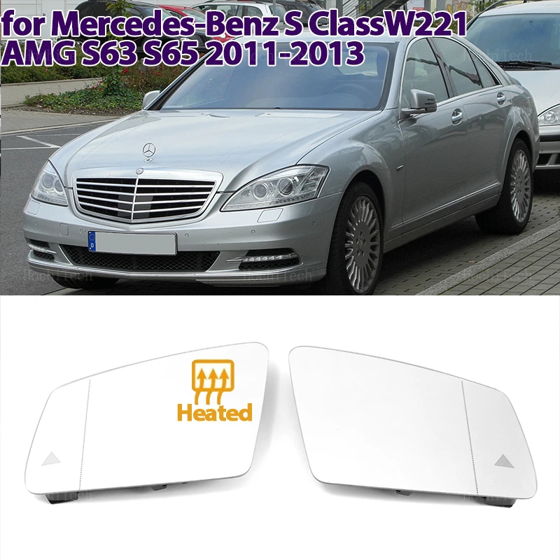 

Left&Right Side Heated Wing Mirror Glass Angle Rearview Mirror for Mercedes-Benz S Class W221 S350 S400 S500 S550 S560 11-13